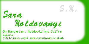 sara moldovanyi business card